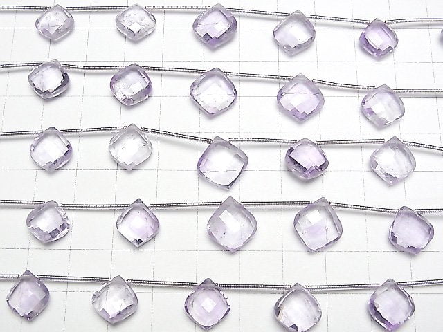 [Video]High Quality Pink Amethyst AAA- Deformed Faceted Pear Shape 1strand (8pcs )