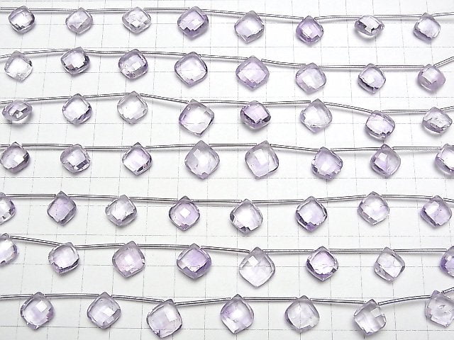 [Video]High Quality Pink Amethyst AAA- Deformed Faceted Pear Shape 1strand (8pcs )