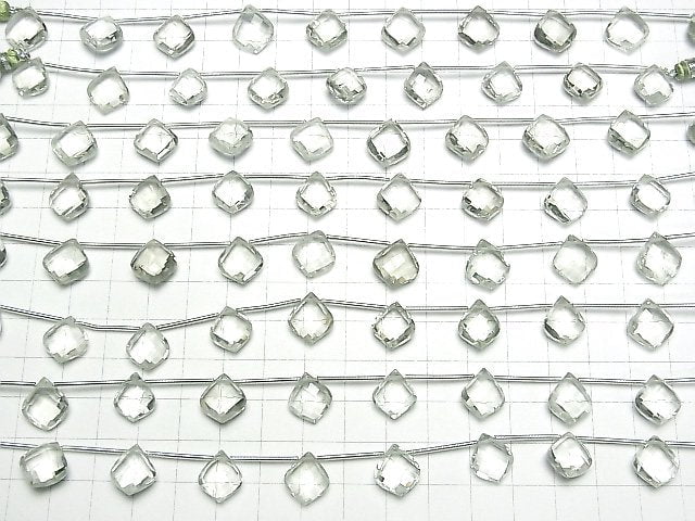 [Video]High Quality Green Amethyst AAA- Deformed Faceted Pear Shape 1strand (8pcs )