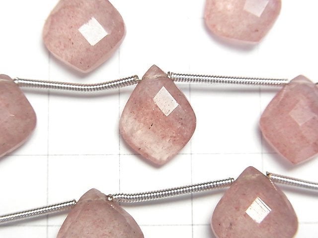 [Video]High Quality Pink Epidote AAA- Deformed Faceted Pear Shape 1strand (8pcs )