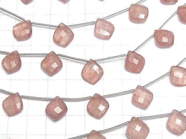 [Video]High Quality Pink Epidote AAA- Deformed Faceted Pear Shape 1strand (8pcs )