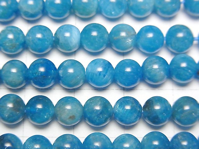 [Video] Madagascar Blue Apatite AA++ Round 6mm 1strand beads (aprx.15inch/37cm)