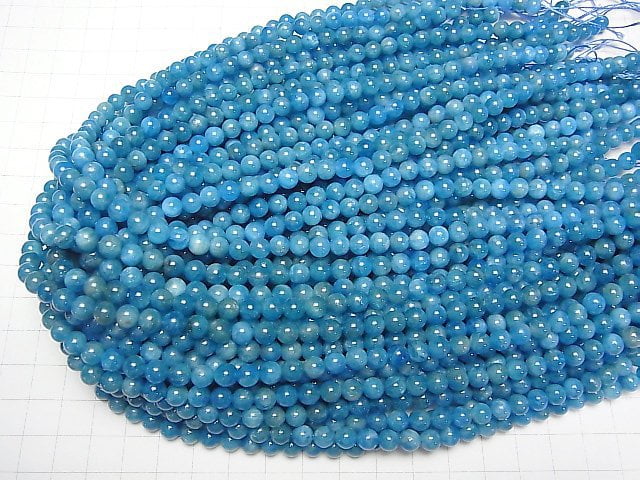 [Video] Madagascar Blue Apatite AA++ Round 6mm 1strand beads (aprx.15inch/37cm)