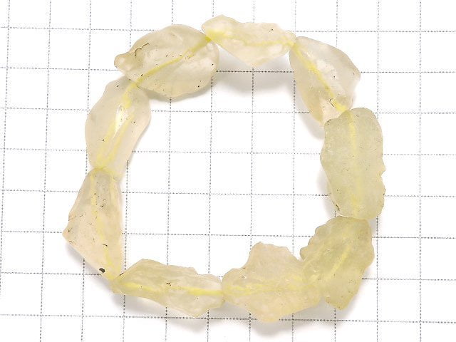 [Video][One of a kind] Libyan Desert Glass Rough Rock Nugget Bracelet NO.17