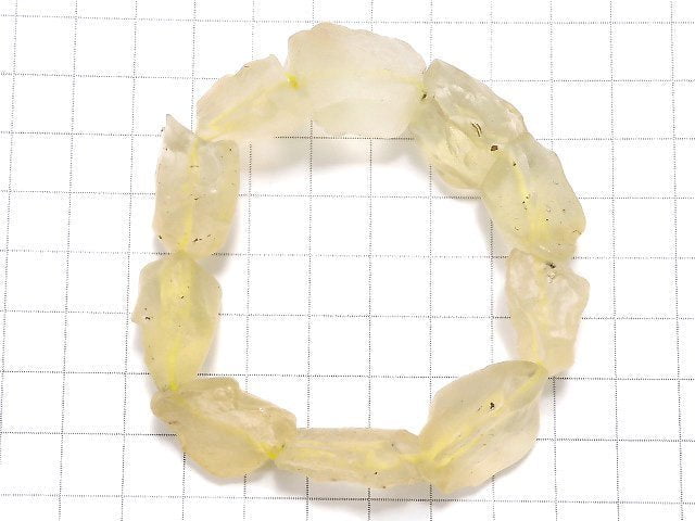 [Video][One of a kind] Libyan Desert Glass Rough Rock Nugget Bracelet NO.18