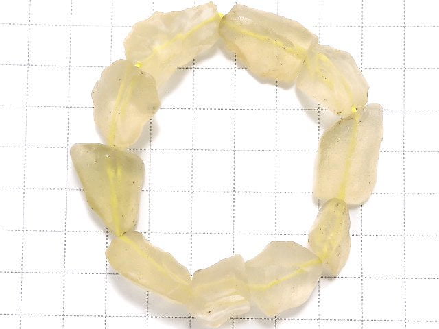 [Video][One of a kind] Libyan Desert Glass Rough Rock Nugget Bracelet NO.20