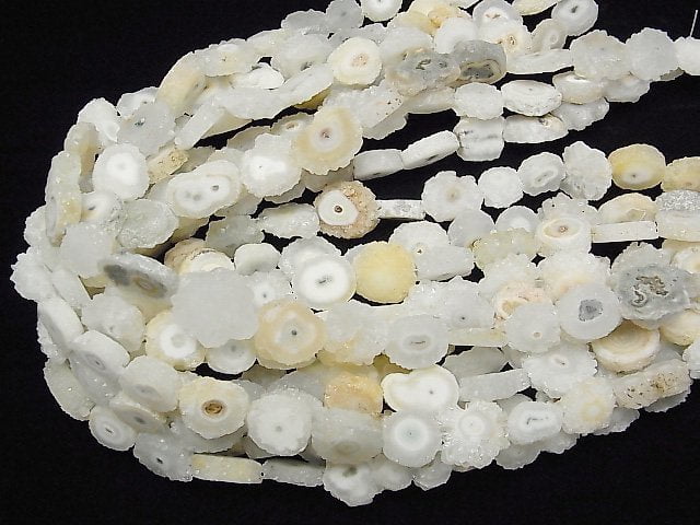 [Video] Solar Quartz (Stalactite) Slice Nugget 1strand beads (aprx.14inch/35cm)