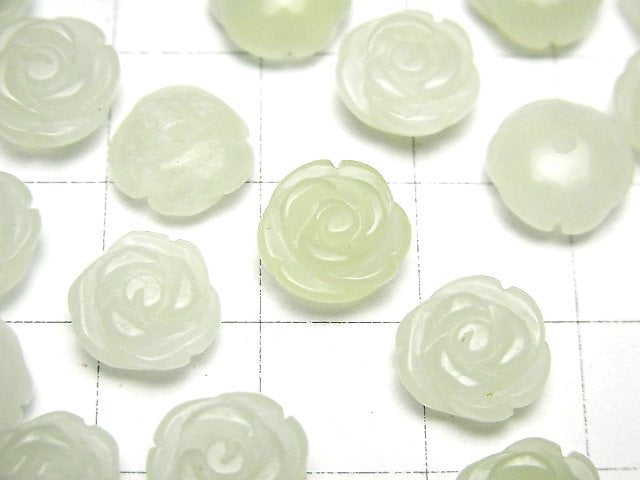 [Video] New Jade Rose 10mm [Half Drilled Hole ] 4pcs