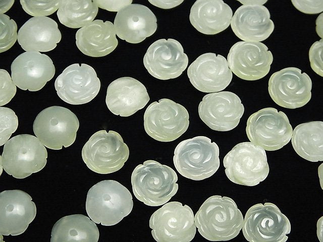 [Video] New Jade Rose 10mm [Half Drilled Hole ] 4pcs