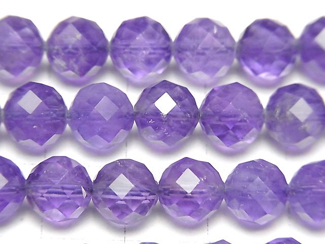 [Video]High Quality! Amethyst AA+ 64Faceted Round 8mm half or 1strand beads (aprx.15inch/36cm)