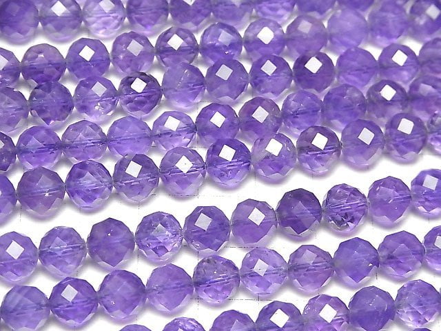 [Video]High Quality! Amethyst AA+ 64Faceted Round 8mm half or 1strand beads (aprx.15inch/36cm)