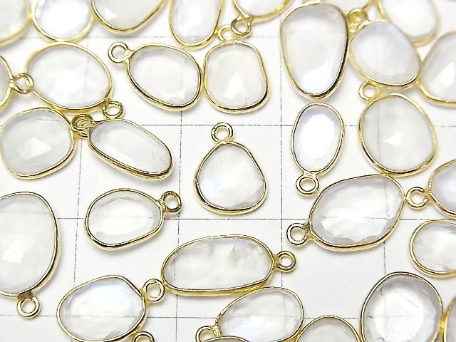 [Video] High Quality Royal Blue Moonstone AA++ Bezel Setting Freeform Rose Cut [One Side] 18KGP 4pcs