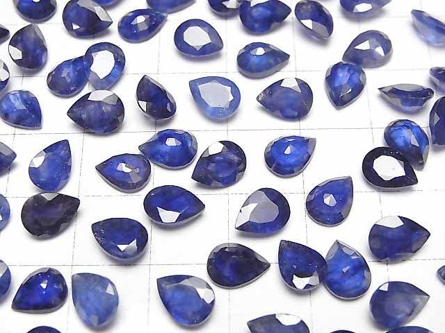 [Video]High Quality Blue Sapphire AAA- Loose stone Pear shape Faceted 8x6mm 2pcs