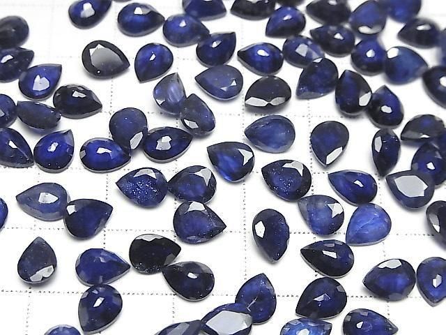 [Video] High Quality Blue Sapphire AAA- Loose Stone Pear Shape Faceted 8x6mm 2pcs