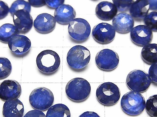 [Video]High Quality Blue Sapphire AAA- Loose stone Round Faceted 6x6mm 2pcs