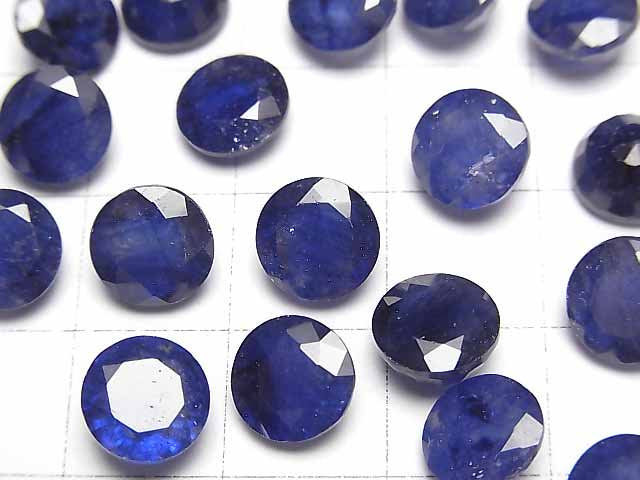 [Video]High Quality Blue Sapphire AAA- Loose stone Round Faceted 8x8mm 1pc