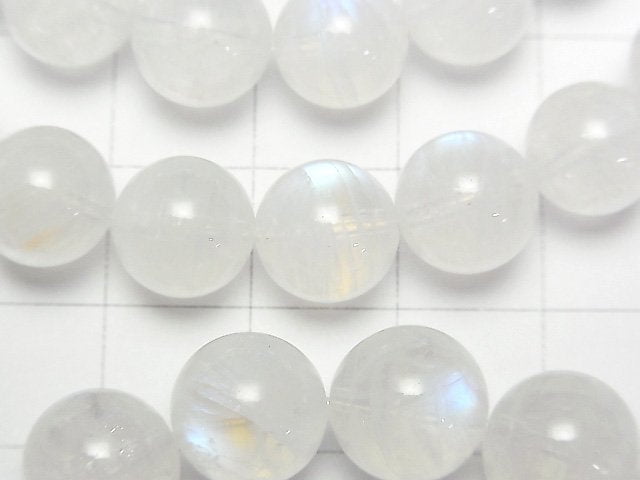 [Video]Rainbow Moonstone AAA- Round 10mm Bracelet