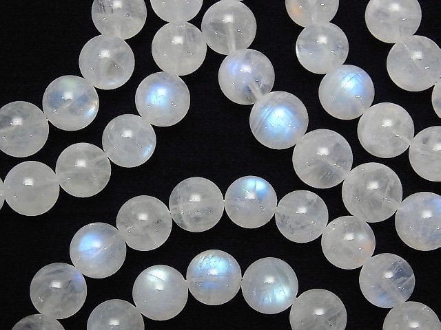 [Video]Rainbow Moonstone AAA- Round 10mm Bracelet