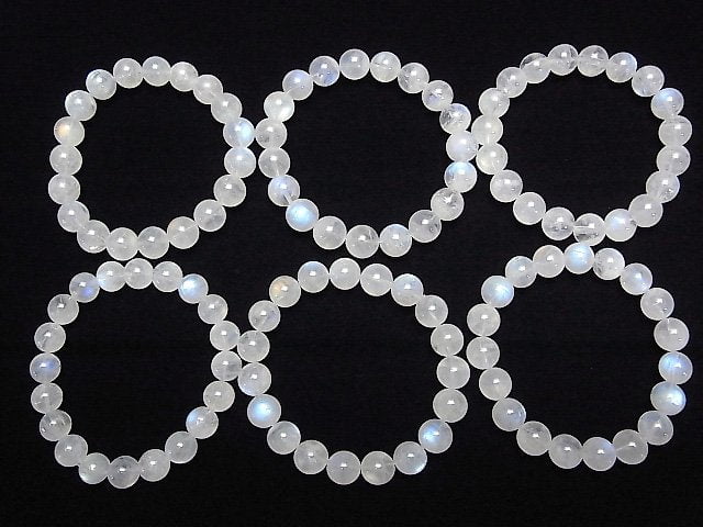 [Video]Rainbow Moonstone AAA- Round 10mm Bracelet