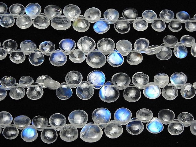 [Video]High Quality Rainbow Moonstone AAA- Chestnut (Smooth) half or 1strand beads (aprx.8inch/20cm)