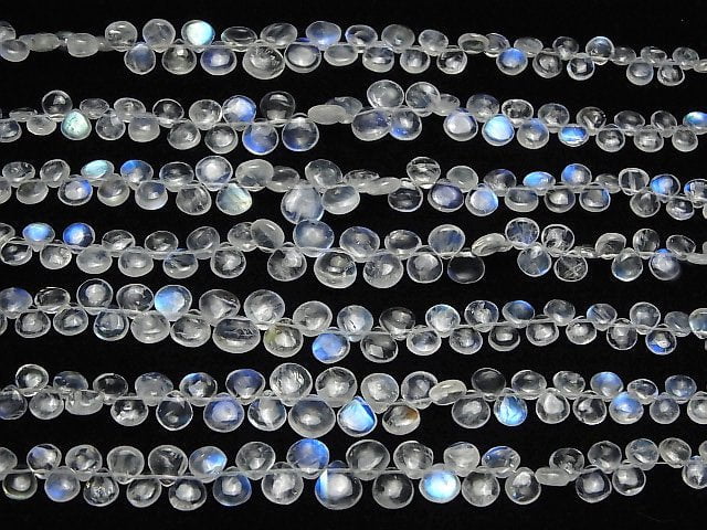 [Video]High Quality Rainbow Moonstone AAA- Chestnut (Smooth) half or 1strand beads (aprx.8inch/20cm)