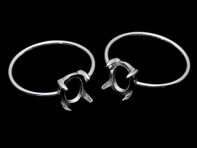 [Video] Silver925 Ring Frame (Prong Setting) Oval 8x6mm Size 11 No Coating 1pc