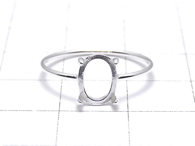 [Video]Silver925 Ring Frame (Prong Setting) Oval 8x6mm No.11 No coating 1pc