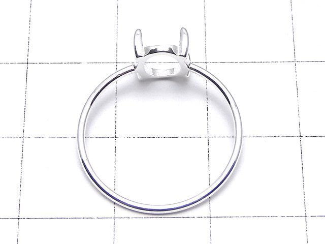 [Video]Silver925 Ring Frame (Prong Setting) Oval 8x6mm No.11 No coating 1pc