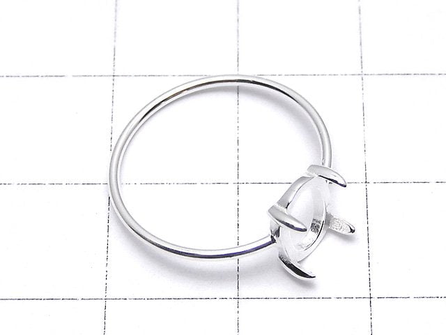 [Video]Silver925 Ring Frame (Prong Setting) Oval 8x6mm No.11 No coating 1pc