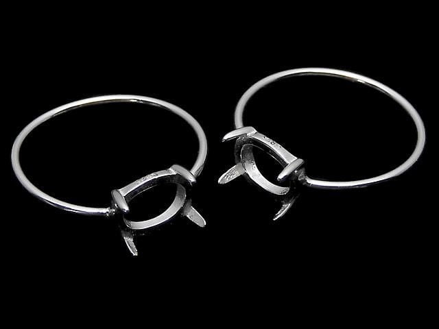 [Video] Silver925 Ring Frame (Prong Setting) Horizontal Oval 8x6mm Size 11 No Coating 1pc