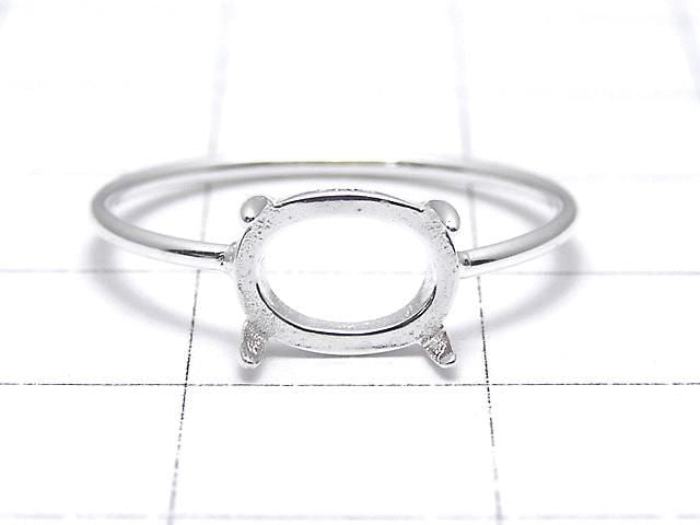 [Video] Silver925 Ring Frame (Prong Setting) Horizontal Oval 8x6mm Size 11 No Coating 1pc