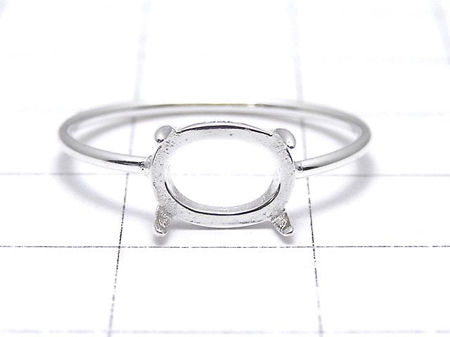 [Video]Silver925 Ring Frame (Prong Setting) Horizontal Oval 8x6mm No.11 No coating 1pc