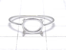 [Video]Silver925 Ring Frame (Prong Setting) Horizontal Oval 8x6mm No. 11 No coating 1pc