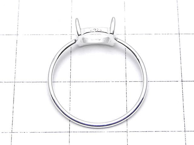 [Video] Silver925 Ring Frame (Prong Setting) Horizontal Oval 8x6mm Size 11 No Coating 1pc