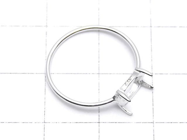 [Video] Silver925 Ring Frame (Prong Setting) Horizontal Oval 8x6mm Size 11 No Coating 1pc