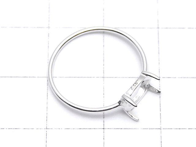 [Video]Silver925 Ring Frame (Prong Setting) Horizontal Oval 8x6mm No.11 No coating 1pc