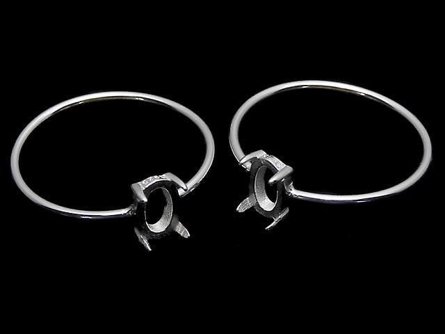[Video] Silver925 Ring Frame (Prong Setting) Oval 6x4mm Size 11 No Coating 1pc
