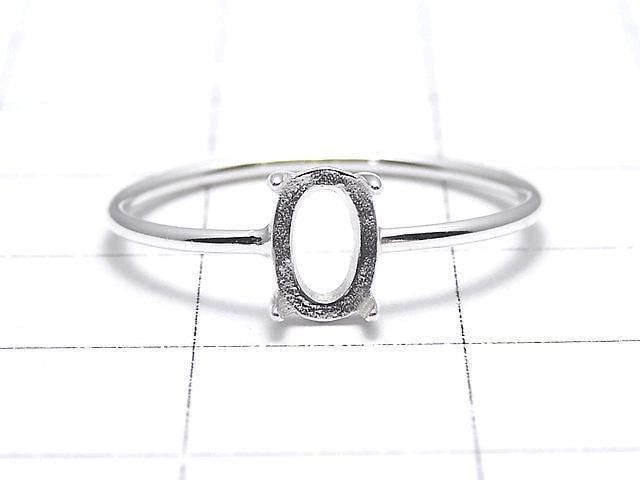 [Video] Silver925 Ring Frame (Prong Setting) Oval 6x4mm Size 11 No Coating 1pc