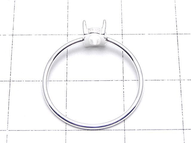 [Video]Silver925 Ring Frame (Prong Setting) Oval 6x4mm No.11 No coating 1pc