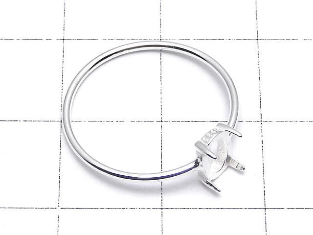 [Video] Silver925 Ring Frame (Prong Setting) Oval 6x4mm Size 11 No Coating 1pc