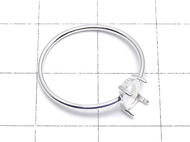 [Video]Silver925 Ring Frame (Prong Setting) Oval 6x4mm No.11 No coating 1pc