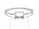 [Video]Silver925 Ring Frame (Prong Setting) Horizontal Oval 6x4mm No. 11 No coating 1pc