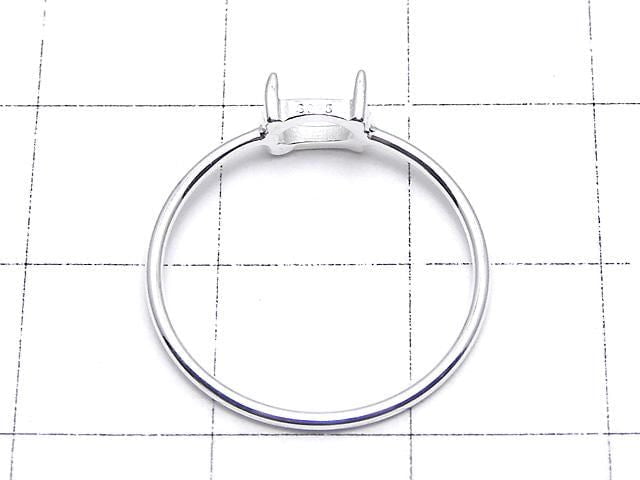 [Video] Silver925 Ring Frame (Prong Setting) Horizontal Oval 6x4mm Size 11 No Coating 1pc