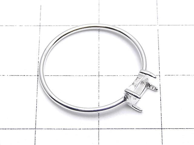 [Video] Silver925 Ring Frame (Prong Setting) Horizontal Oval 6x4mm Size 11 No Coating 1pc