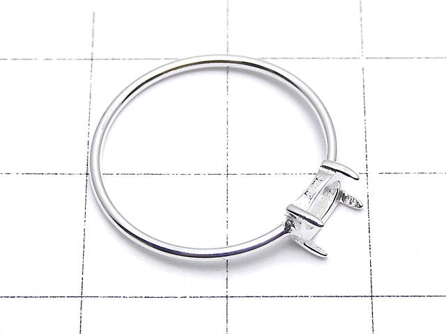 [Video]Silver925 Ring Frame (Prong Setting) Horizontal Oval 6x4mm No.11 No coating 1pc