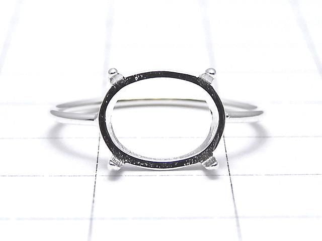 [Video] Silver925 Ring Frame (Prong Setting) Horizontal Oval 10x8mm Size 11 No Coating 1pc