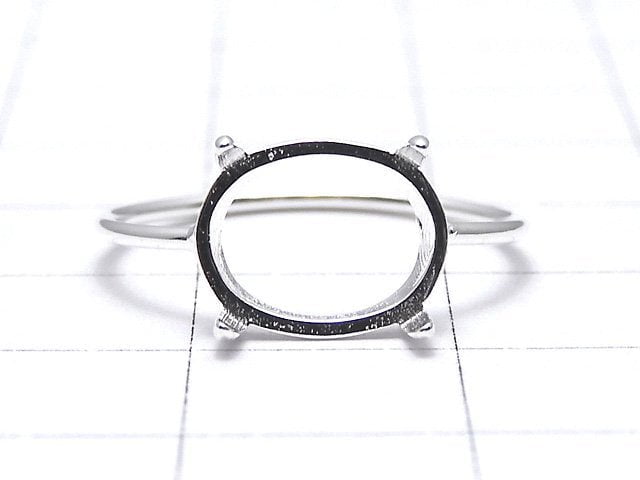 [Video]Silver925 Ring Frame (Prong Setting) Horizontal Oval 10x8mm No.11 No coating 1pc