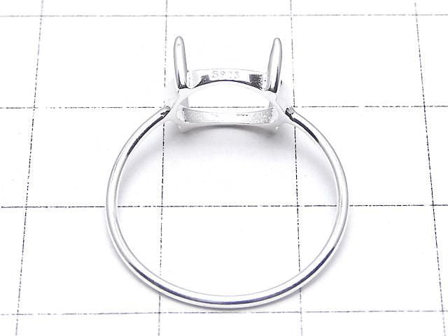 [Video] Silver925 Ring Frame (Prong Setting) Horizontal Oval 10x8mm Size 11 No Coating 1pc