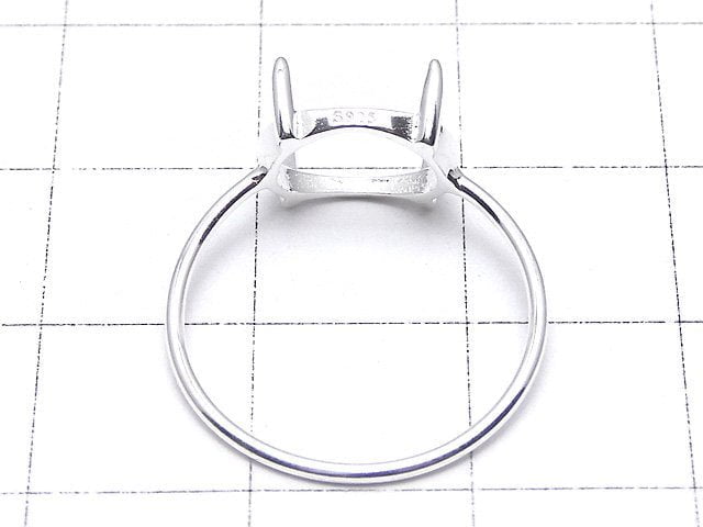 [Video]Silver925 Ring Frame (Prong Setting) Horizontal Oval 10x8mm No.11 No coating 1pc