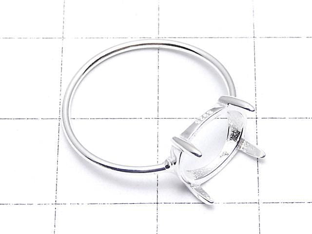 [Video] Silver925 Ring Frame (Prong Setting) Horizontal Oval 10x8mm Size 11 No Coating 1pc